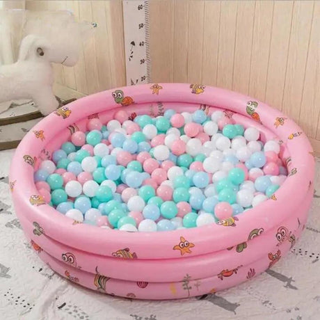2 in 1 Inflatable BallPit with 200 Balls Pink- KiwiBargain