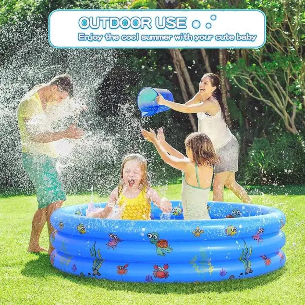 2 in 1 Inflatable BallPit with 200 Balls in use with water- KiwiBargain