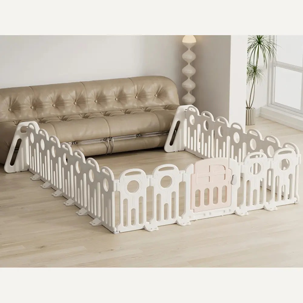 21 Piece Baby Playpen with Pink Door