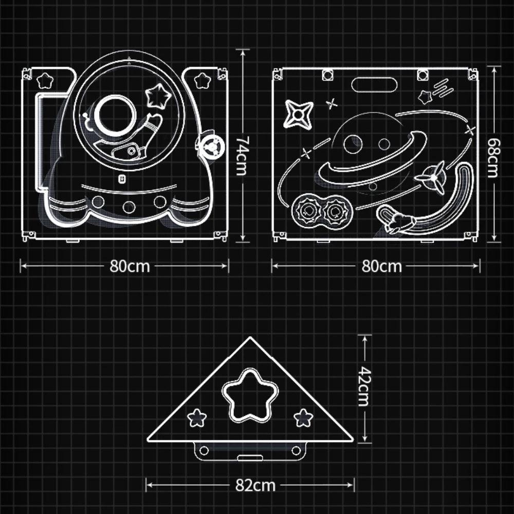 3D Astronaut Design Playpen with Tent 14+2 - KiwiBargain
