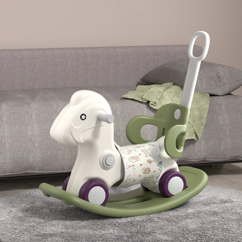 3 in 1 multifunctional Kids Rocking Horse with mat