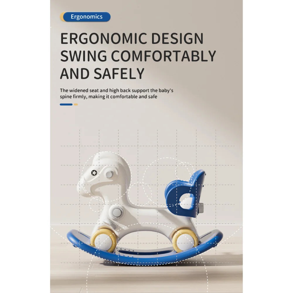 3 in 1 multifunctional Kids Rocking Horse with mat