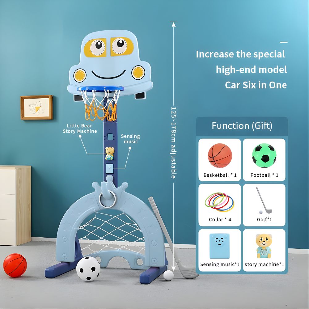 6 In 1 Children's Basketball, Football, Hockey Stand with Music
