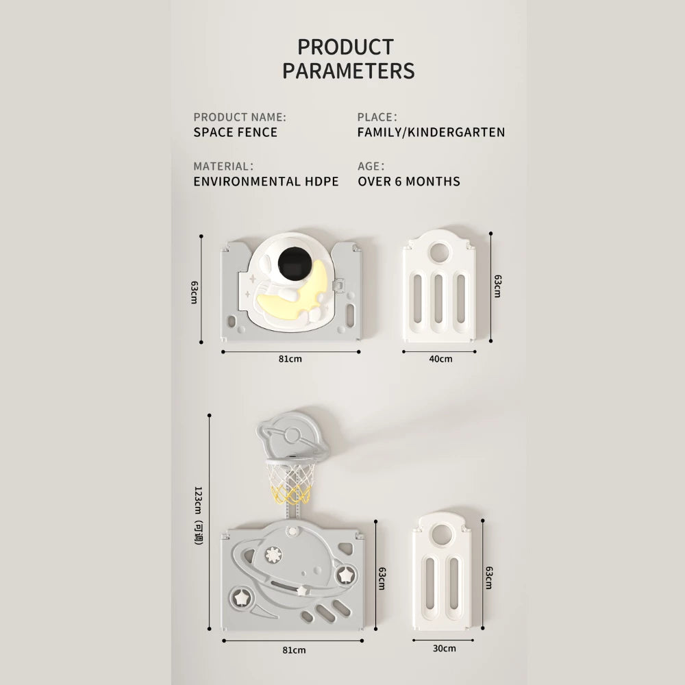 Astronaut Kids Playpen Set - Swing, Slide, Rocking Horse & more