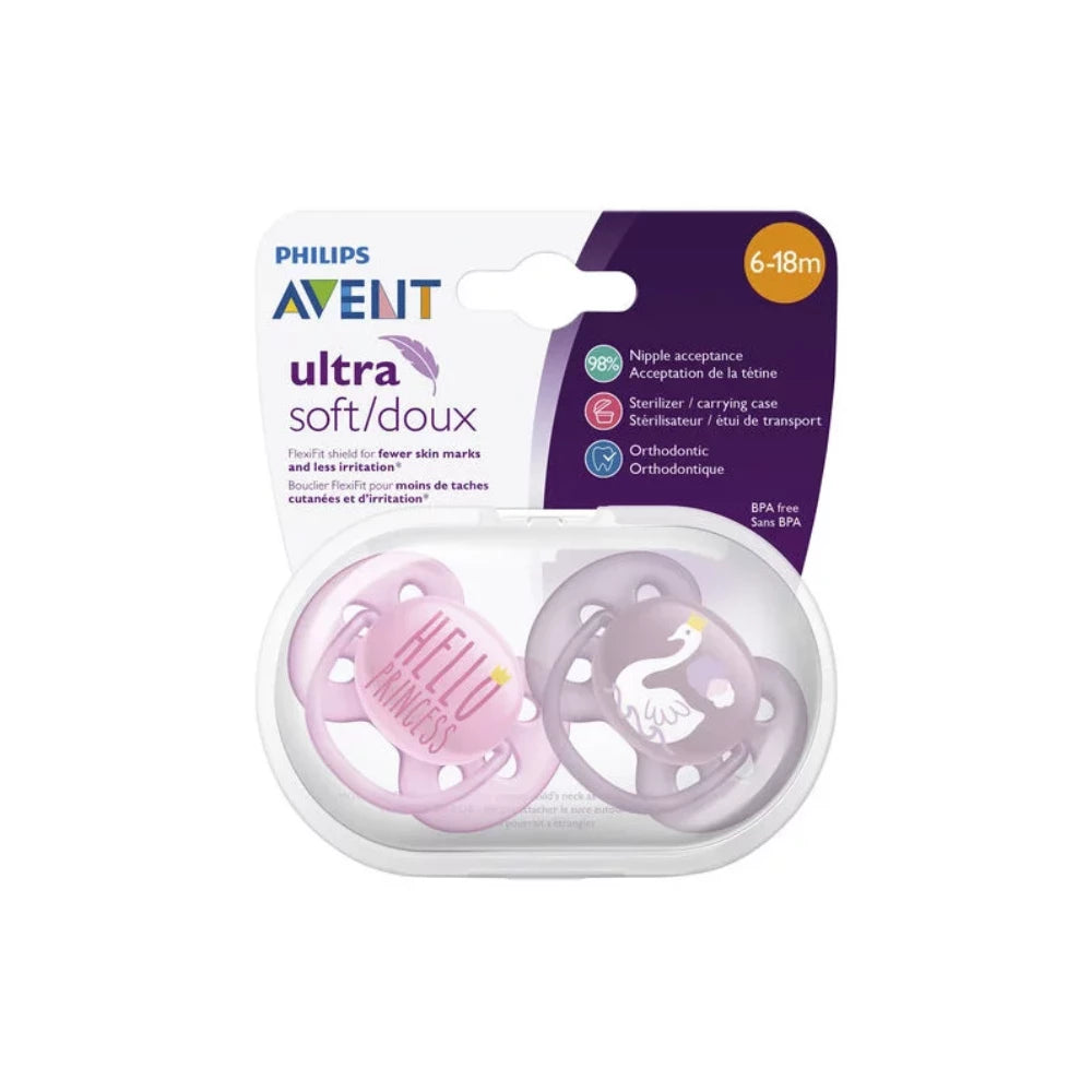 Avent Soother Ultra Soft Deco 6-18m 2pk-kiwibargain.co.nz