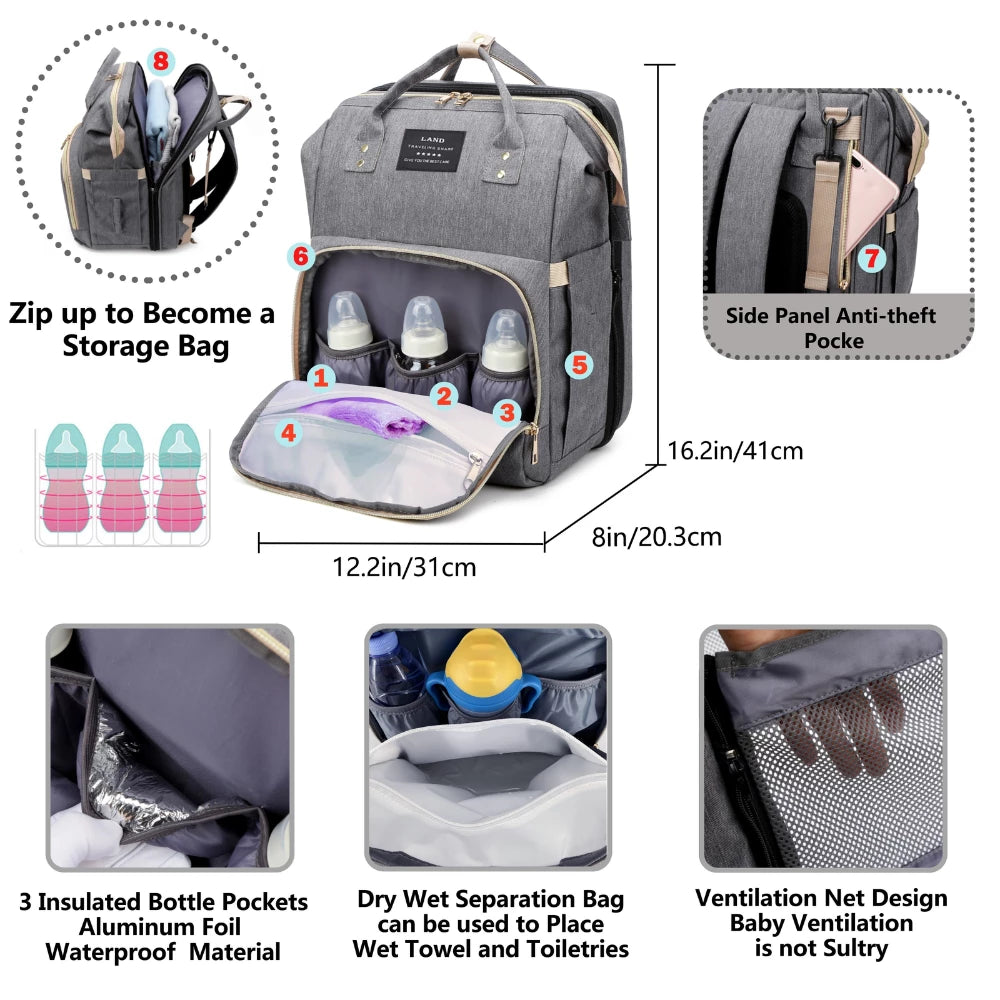 Baby Nappy Bag with Changing Mat