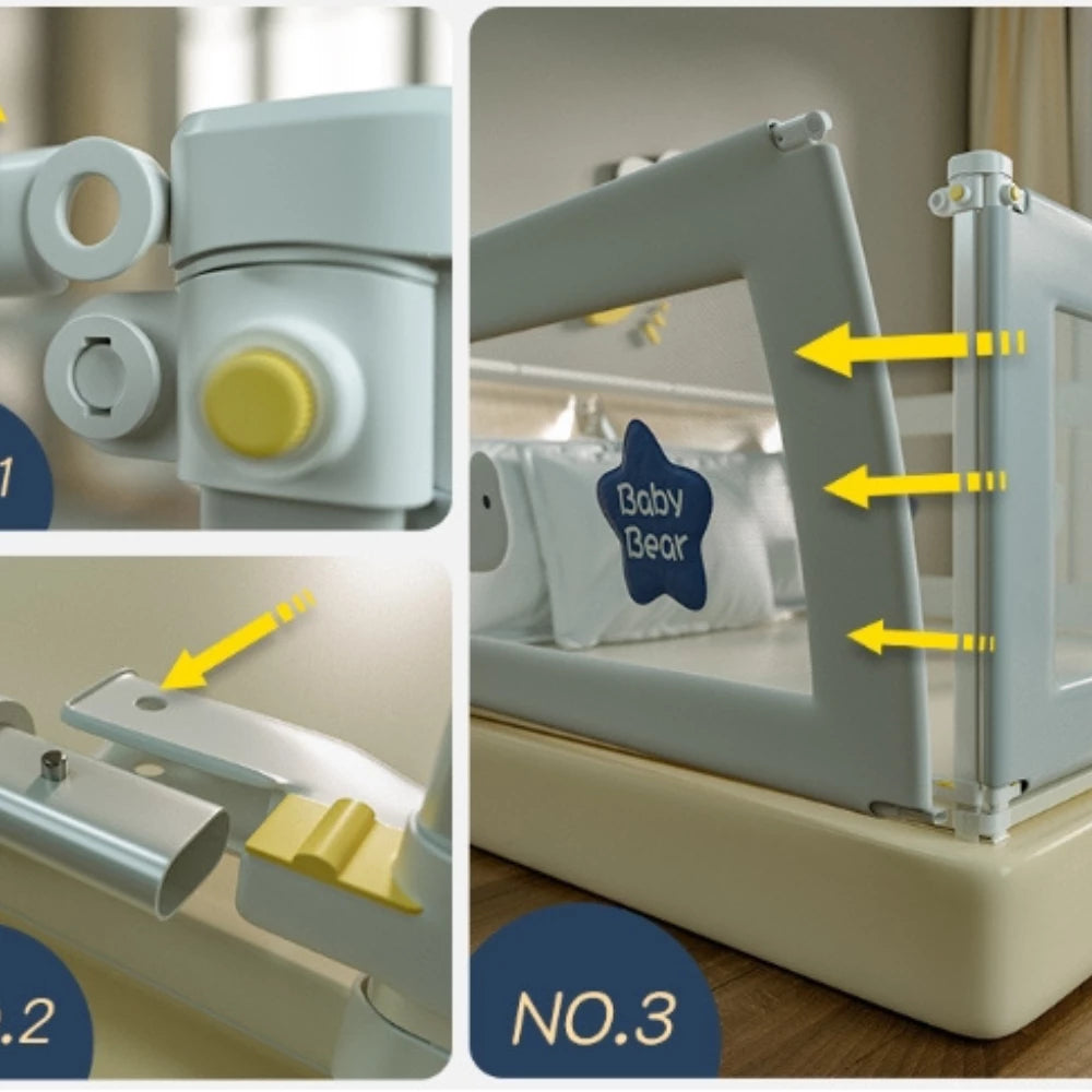 Baby Safety Bed Rail Guard - Adjustable Protection For Toddlers