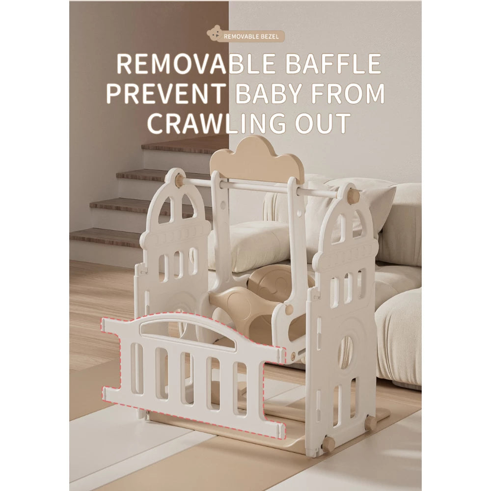 Bear Enclosure Kids Large Playpen Set 13pcs-Slide, Swing, Basketball Hoop & more