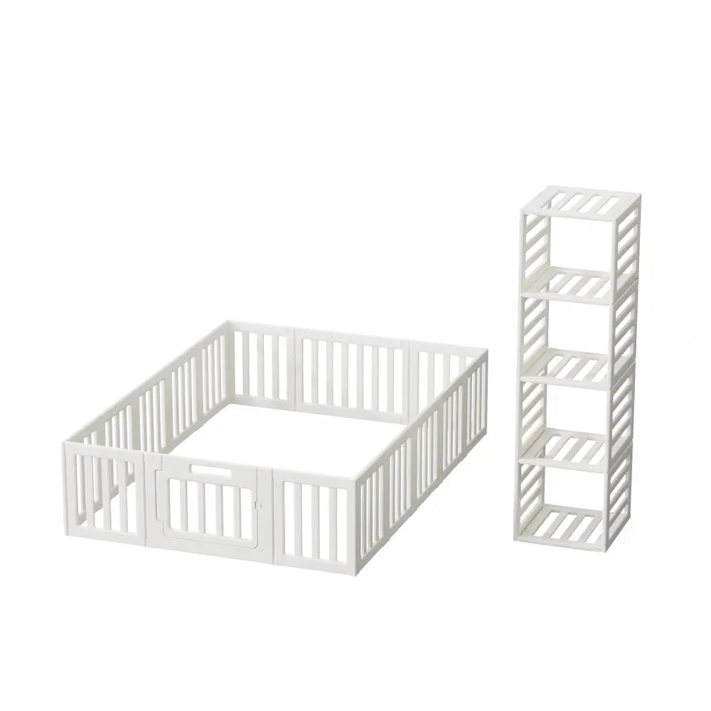 Convertible Three Tier Kids Storage Shelf and Playpen – 150 or 180