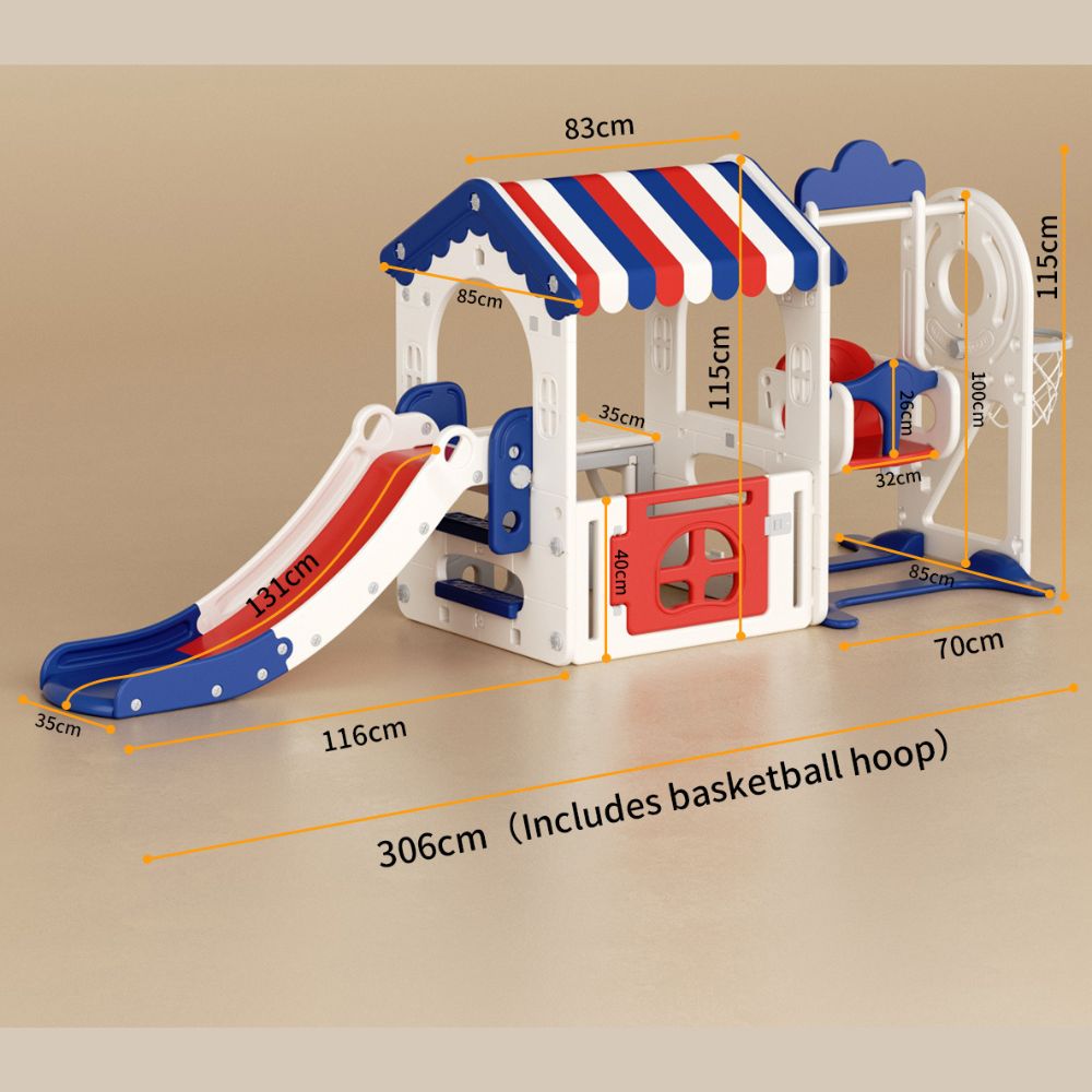 Dream Game House with Swing & Slide - Kids Indoor Playhouse