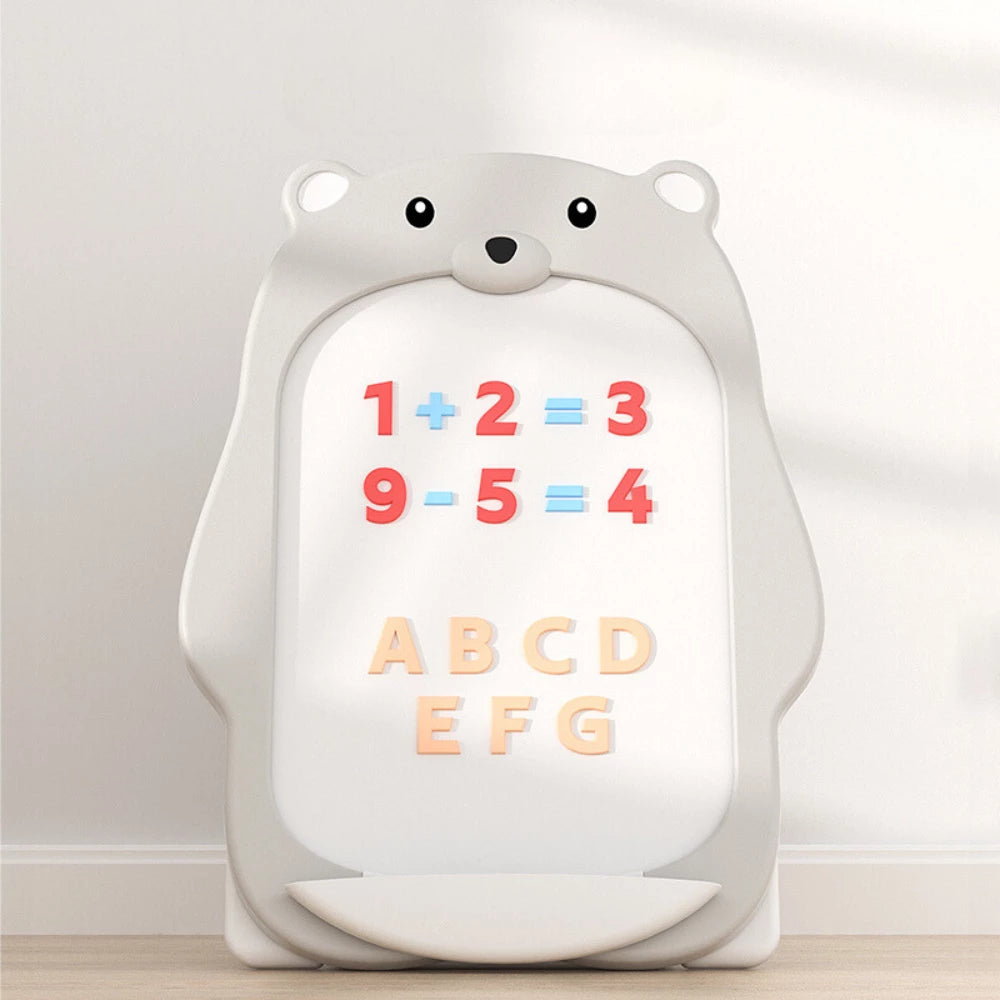 Kids Magnetic Drawing Board with Bookshelf and Chair