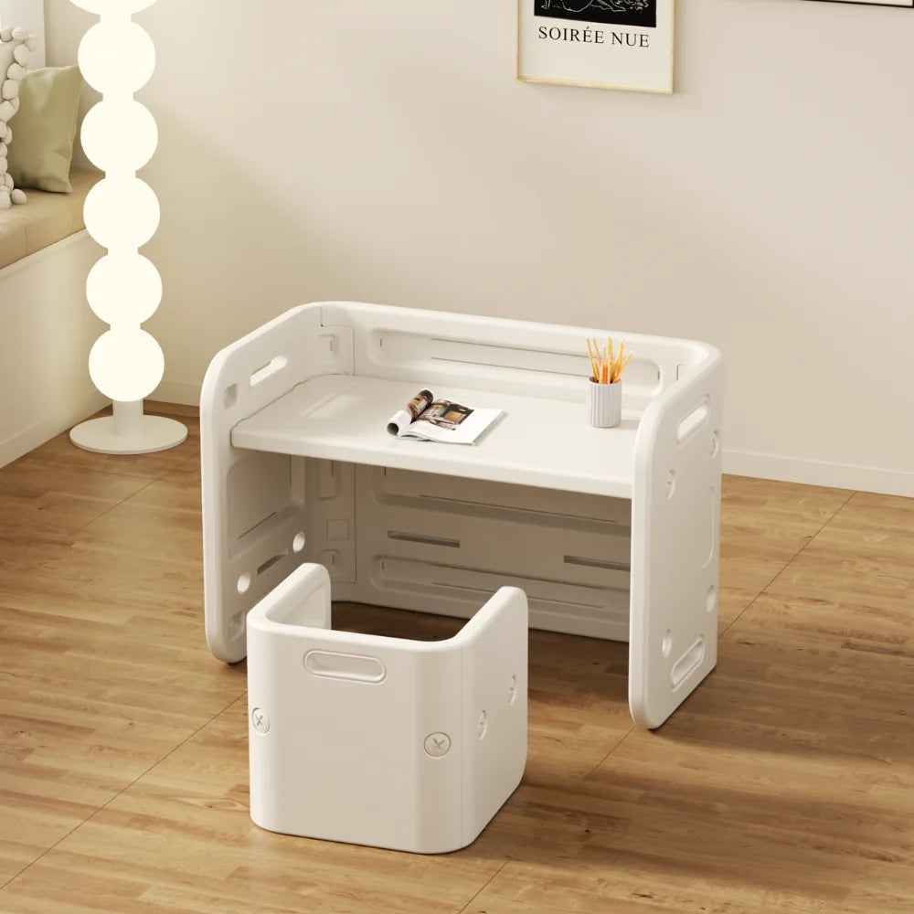 Kids Table and Chair Set with Building Blocks