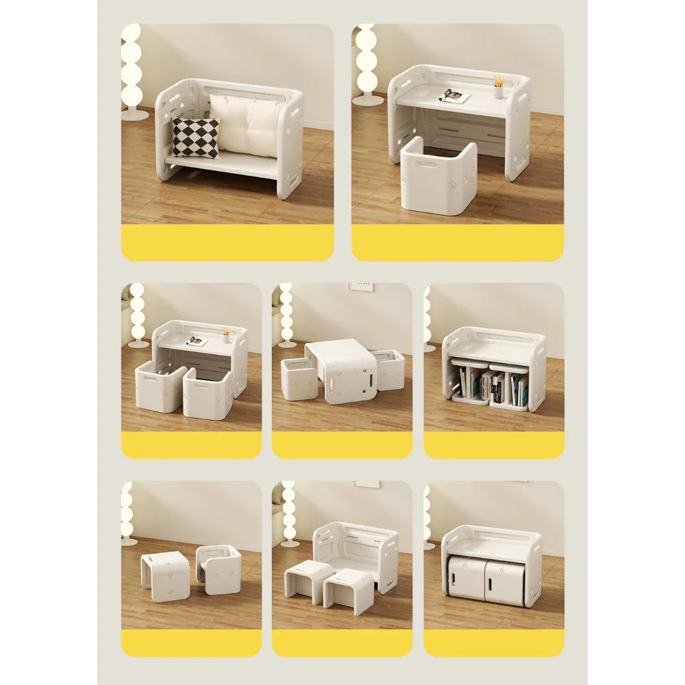 Kids Table and Chair Set with Building Blocks