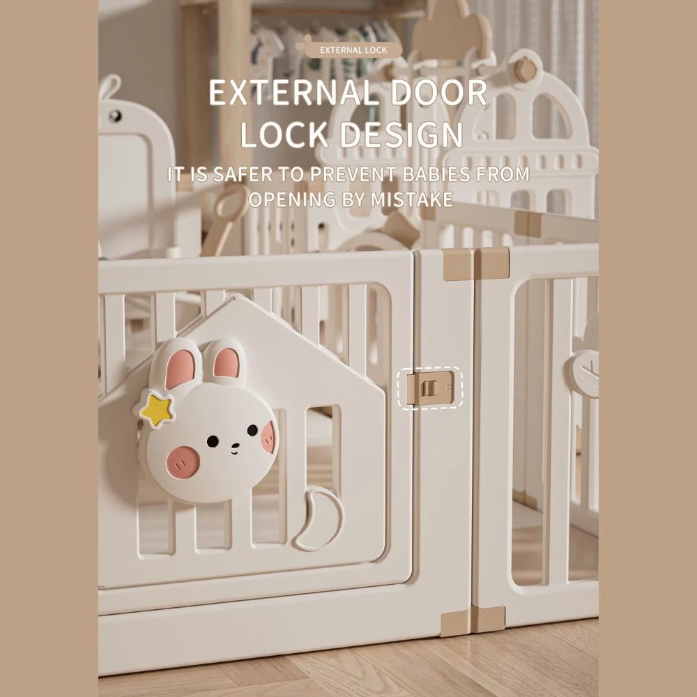 Rabbit Kids Playpen with Basketball Hoop - 12pcs