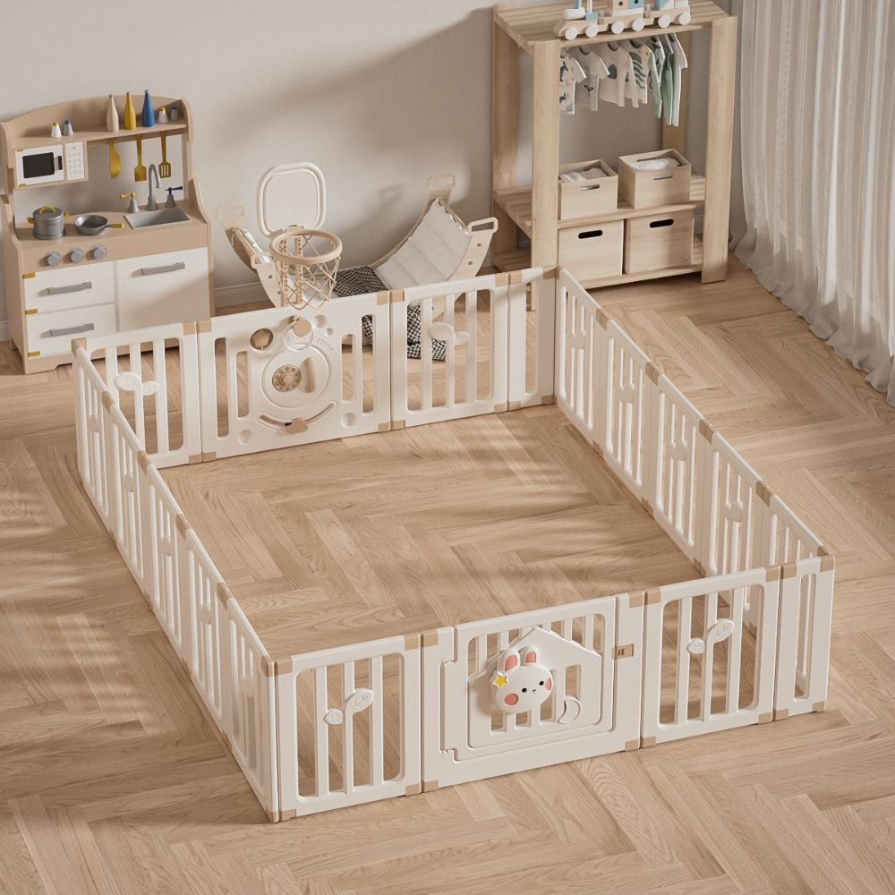 Rabbit Kids Playpen With Basketball Hoop - 18pcs