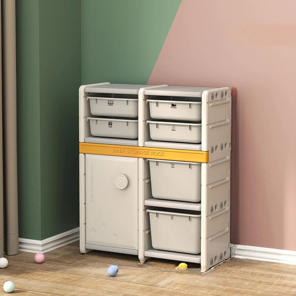 Toy Storage Rack with 6 Drawers and 1 Cabinet-kiwibargain.co.nz