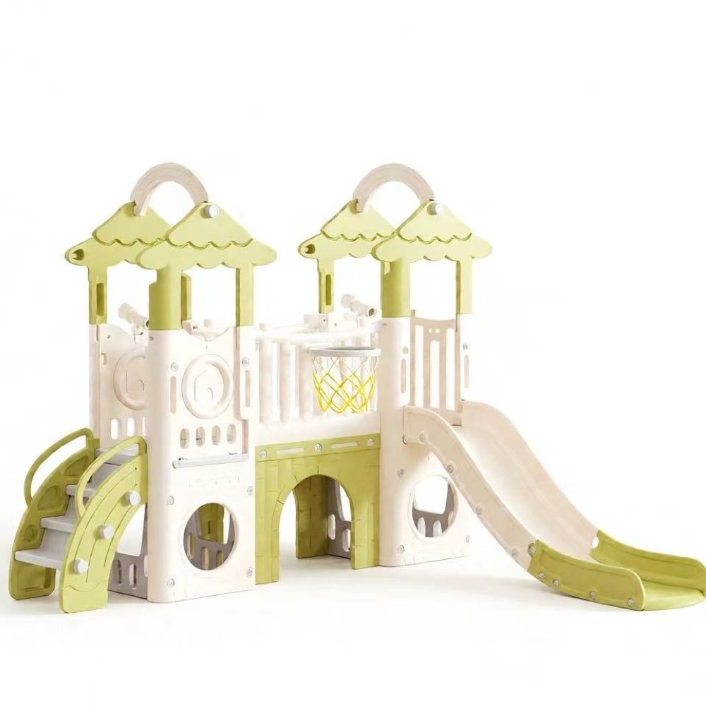 Tree House Kids Indoor Double Slide with 2 Telescopes - Enclosed Play Set