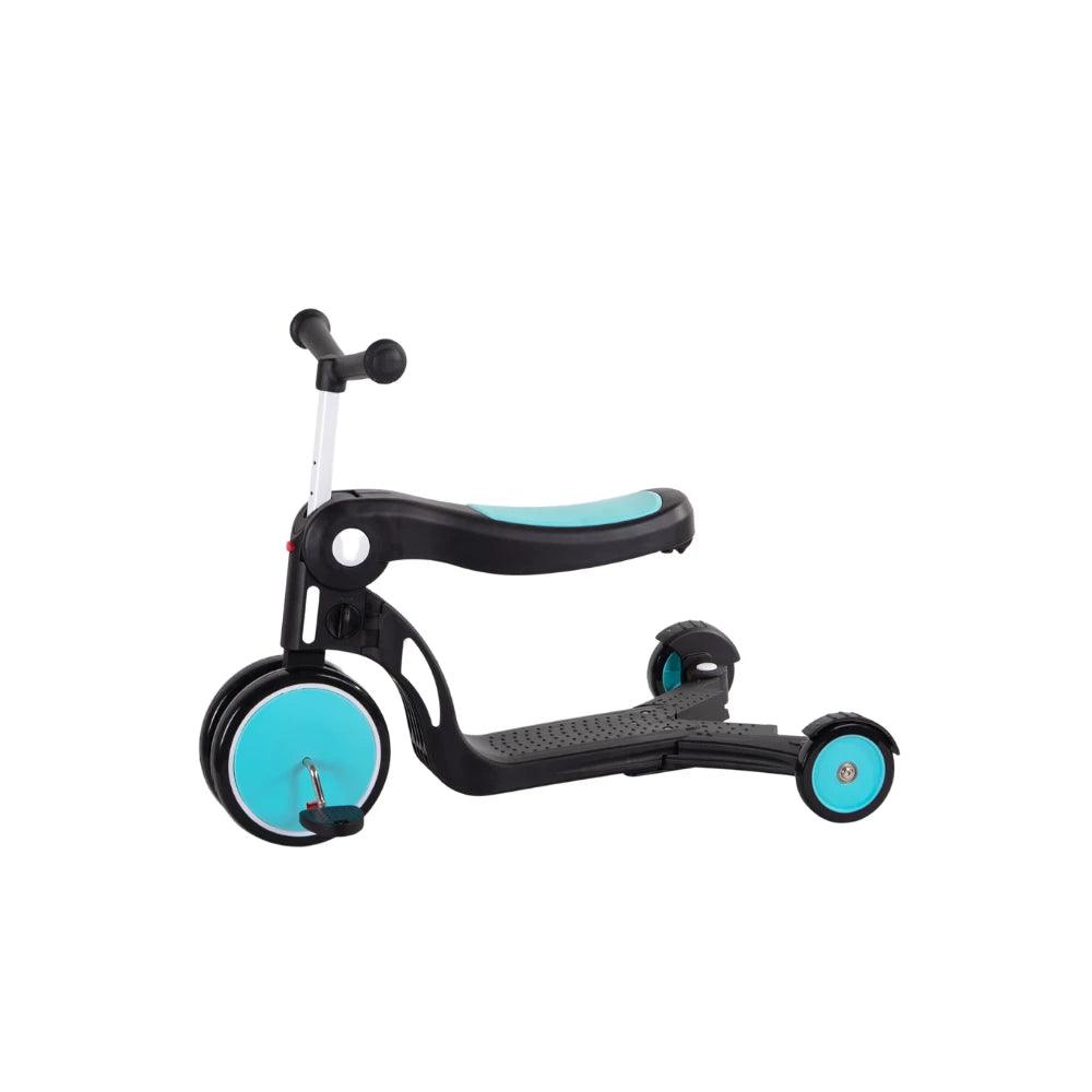Adaptable 5 in 1 Kid's Scooter Blue as paddle cycle function