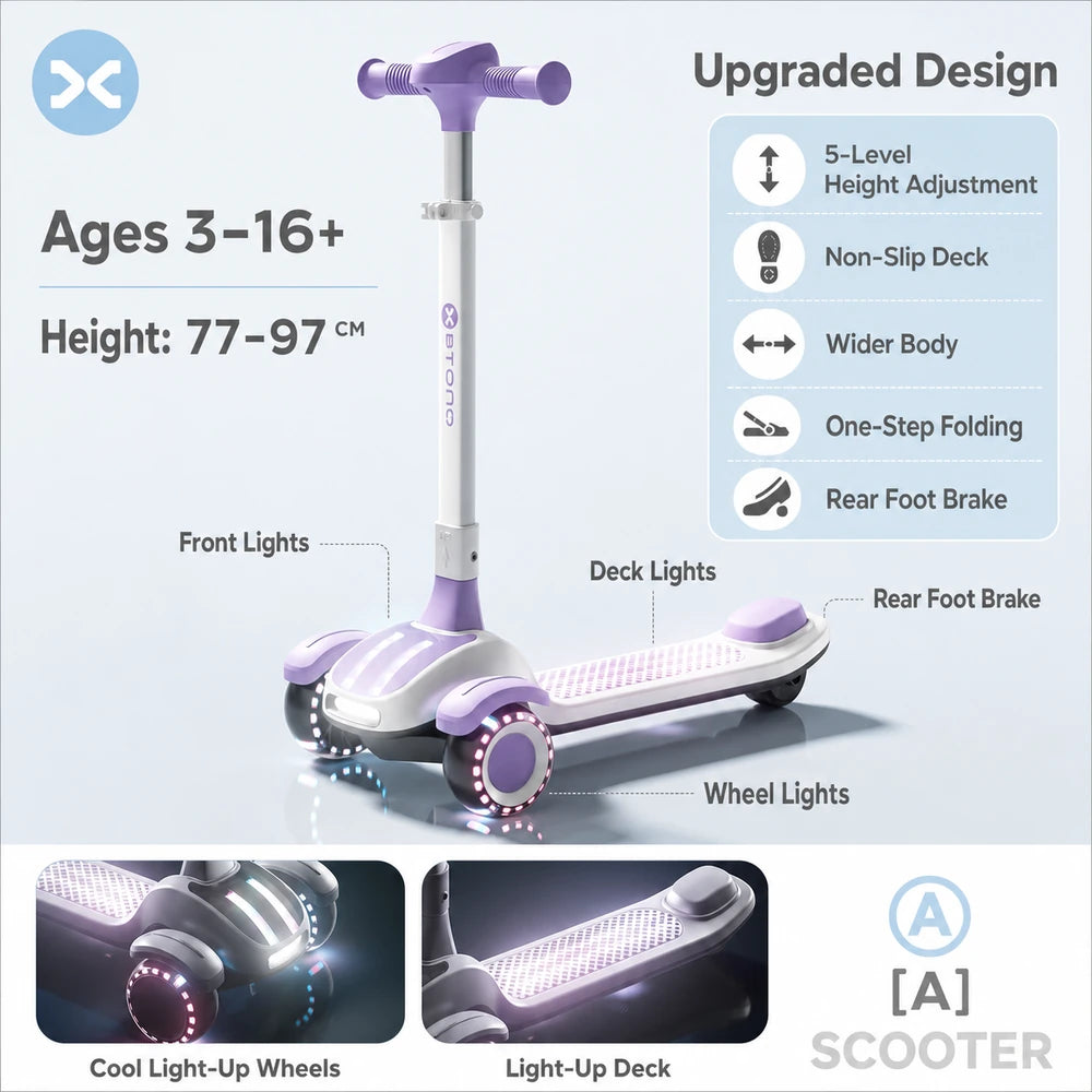 Adjustable Multi-Level Scooter with PU Wheels – product image 3 of 7
