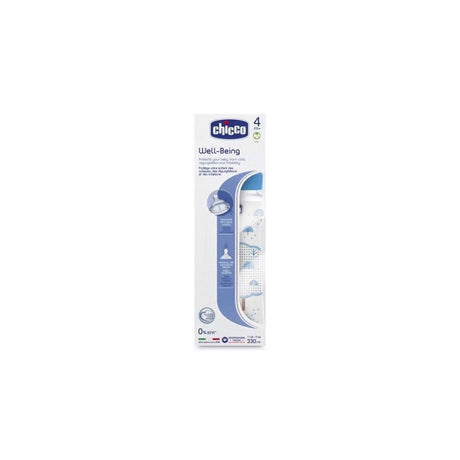 Chicco Well-Being Bottle 4m+ 330ml Blue in box - KiwiBargain