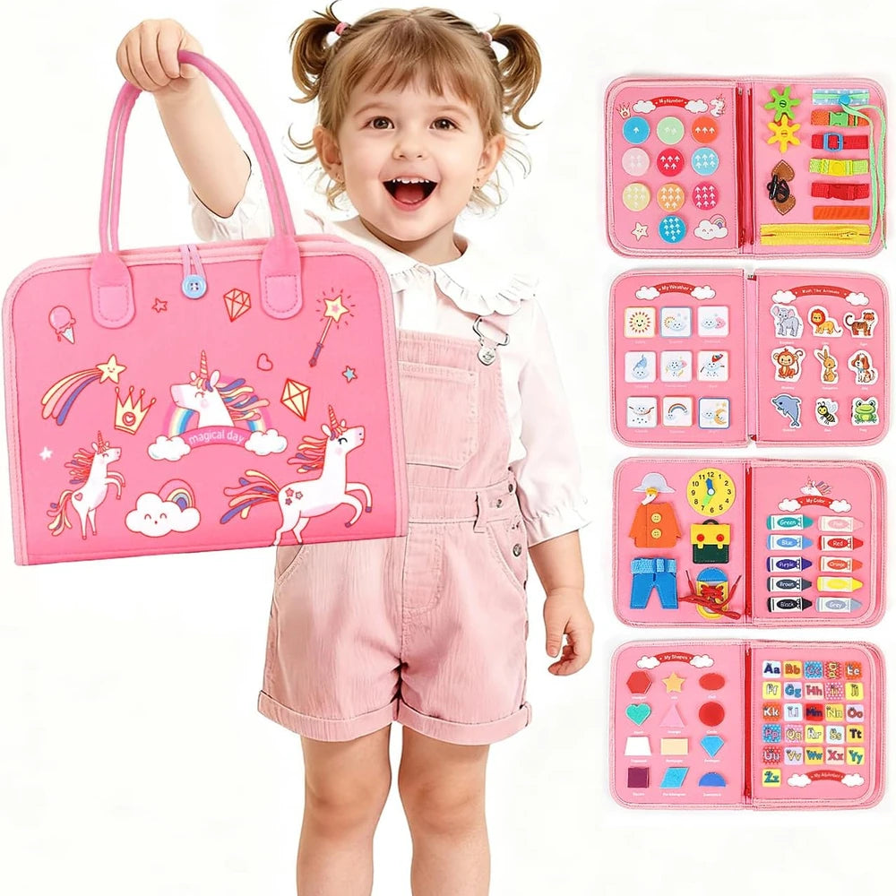 Pink Unicorn Travel Busy Board – Life Skills Activity Book – image 10 of 11