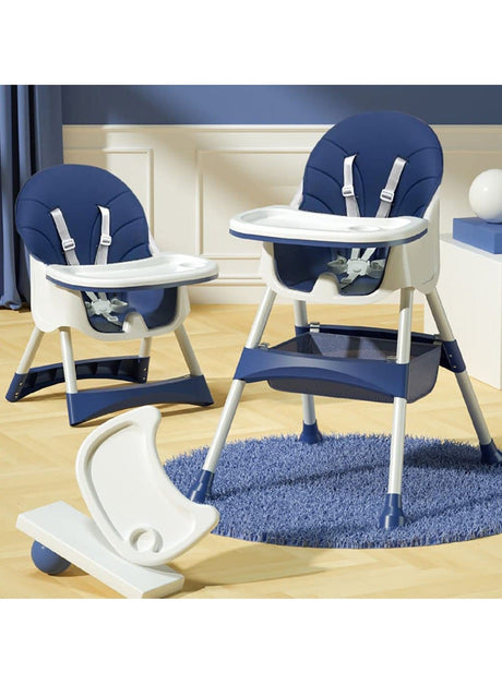 4-in-1 convertible baby high chair in dark blue
