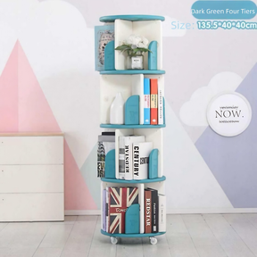 4-layer Rotating Bookshelf - side view - KiwiBargain NZ