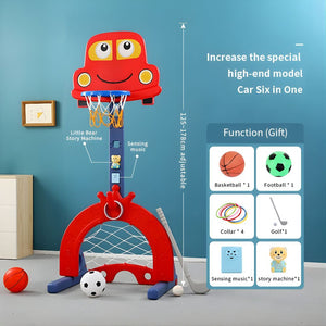 6 In 1 Children's Basketball, Football, Hockey Stand with Music