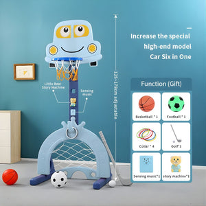 6 In 1 Children's Basketball, Football, Hockey Stand with Music
