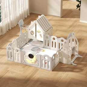 Astronaut Kids Playpen Set - Swing, Slide, Rocking Horse & more-kiwibargain.co.nz