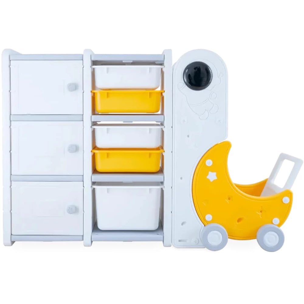 Astronaut Kids Toy Storage Rack with Moon Cart