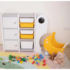 Astronaut Kids Toy Storage Rack with Moon Cart