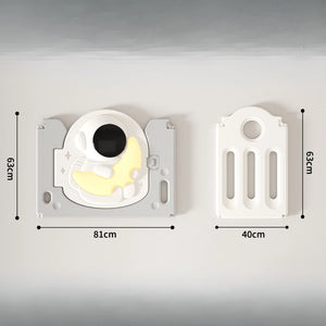 Astronaut & Saturn-Themed Kids Playpen with Basketball Stand 16+2