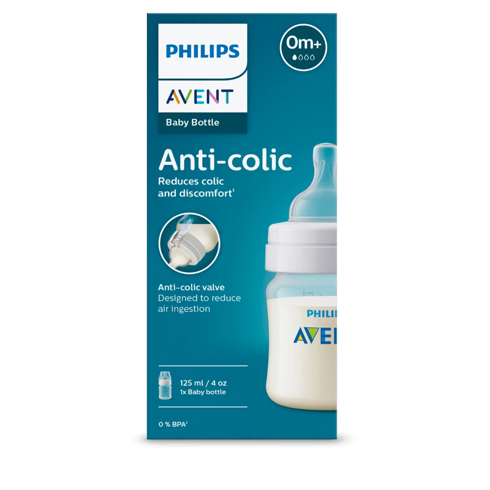 SCY100/01 Philips Avent Anti-colic Bottle 125ml 1pk front available at KiwiBargain in New Zealand. Buy it today from kiwibargain.co.nz