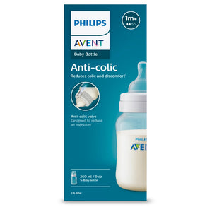 SCY103/01 Philips Avent Anti-colic Bottle 260ml 1pk front in box available at KiwiBargain in New Zealand. Buy it today from kiwibargain.co.nz