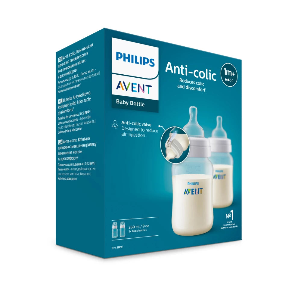 SCY103/02 Philips Avent Anti-colic Bottle 260ml 2pk available at KiwiBargain in New Zealand. Buy it today from kiwibargain.co.nz