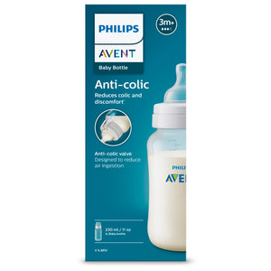 SCY106/01 Philips Avent Anti-colic Bottle 330ml 1pk in box front available at KiwiBargain in New Zealand. Buy it today from kiwibargain.co.nz