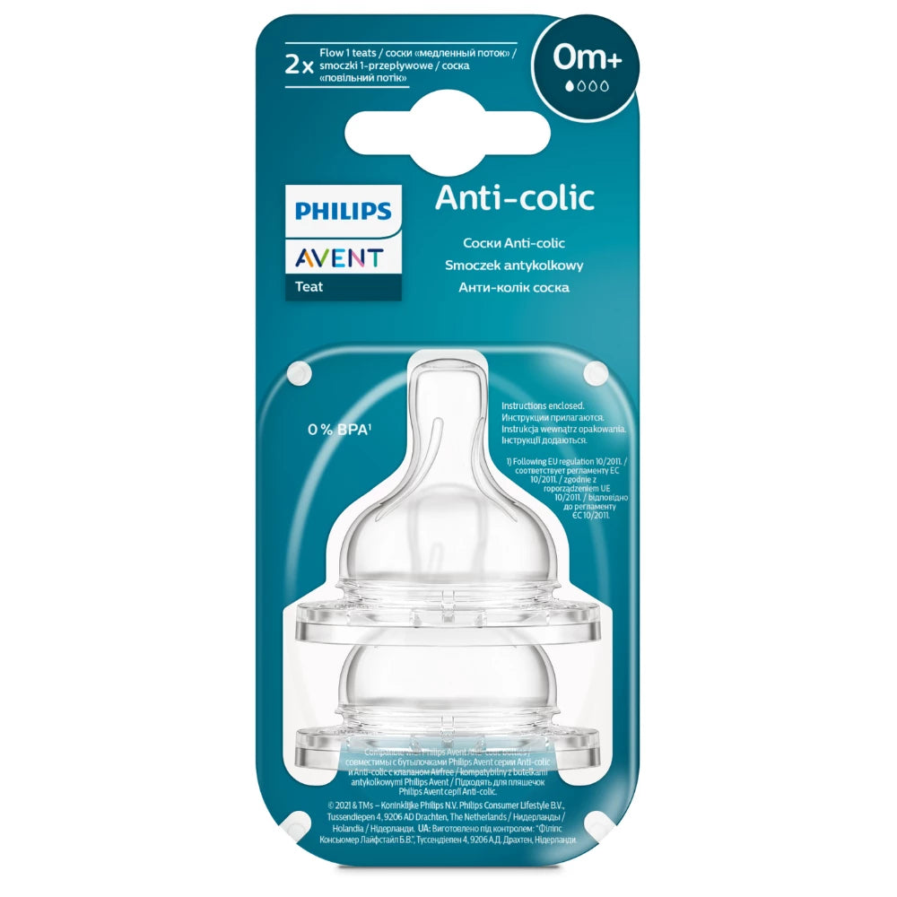 SCY761/02 Philips Avent Anti-colic Teats 0m+ Newborn Flw 2pk available at KiwiBargain in New Zealand. Buy it today from kiwibargain.co.nz