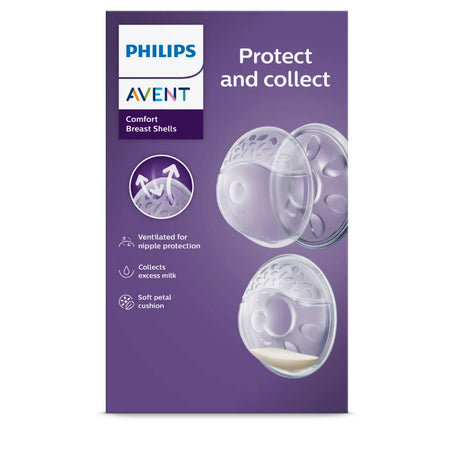 SCF157/02 Philips Avent Comfort Breast Shell 2pk in box front available at KiwiBargain in New Zealand. Buy it today from kiwibargain.co.nz