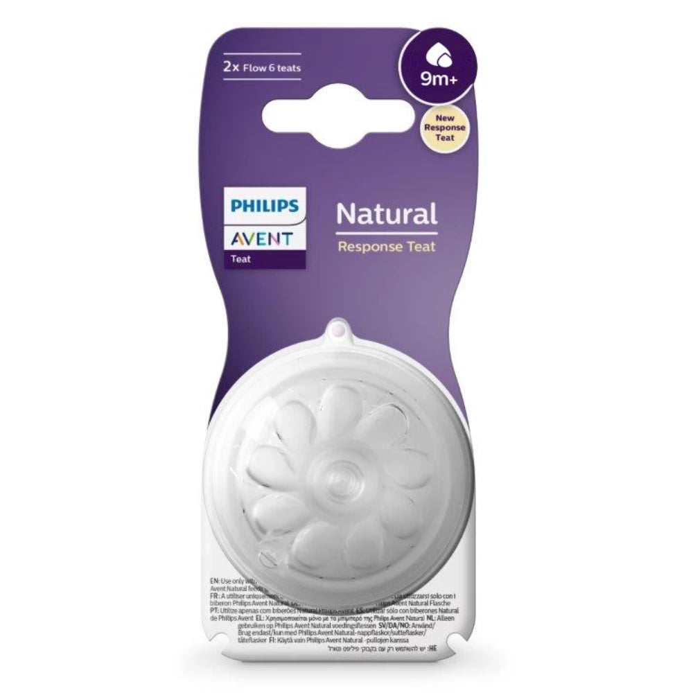 Avent Natural Response Teat 9m+ Flow-6 2pk-kiwibargain.co.nz