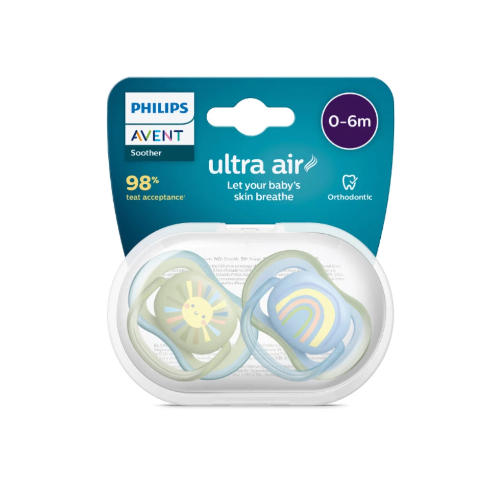 Avent Soother Ultra Air Deco 0-6m 2pk-kiwibargain.co.nz