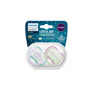 Avent Soother Ultra Air Night 0-6m 2pk