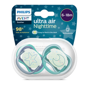 Avent Soother Ultra Air Night 6-18m 2pk-kiwibargain.co.nz