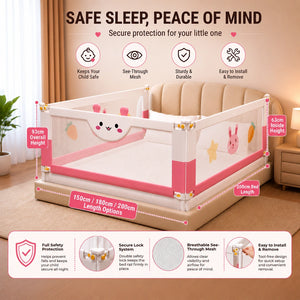 Baby Safety Bed Rail Guard - Adjustable Protection For Toddlers
