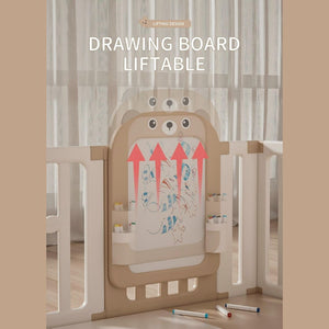 Bear Enclosure Kids Large Playpen Set 17pcs-slide, Swing, Basketball Hoop & More