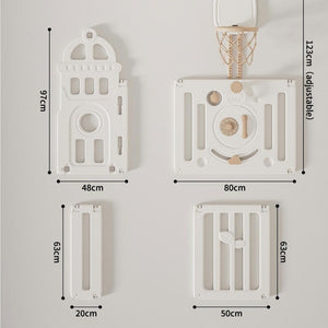 Bear Enclosure Kids Large Playpen Set 17pcs-slide, Swing, Basketball Hoop & More