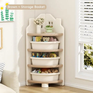 House Shaped Kids Corner Shelf with Three Storage Boxes