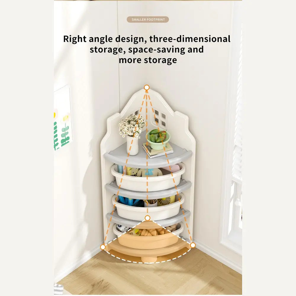 House Shaped Kids Corner Shelf with Three Storage Boxes
