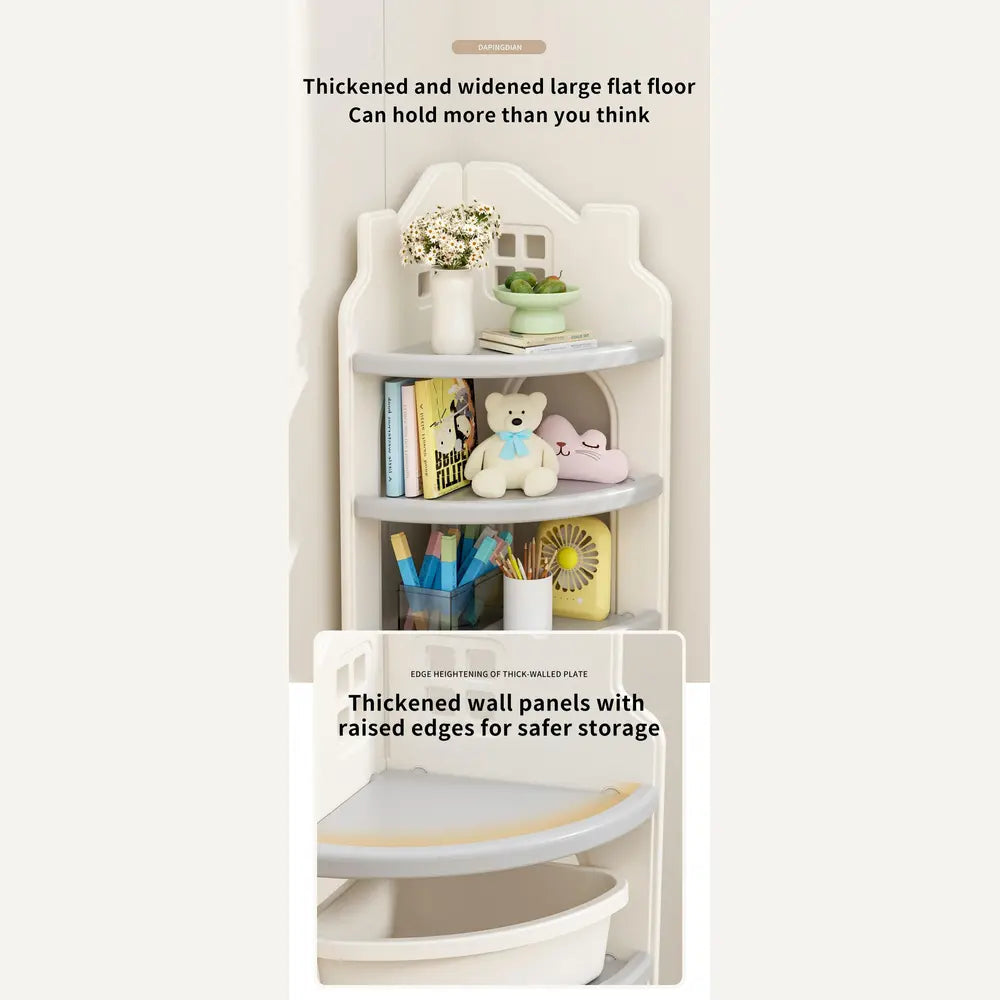 House Shaped Kids Corner Shelf with Three Storage Boxes