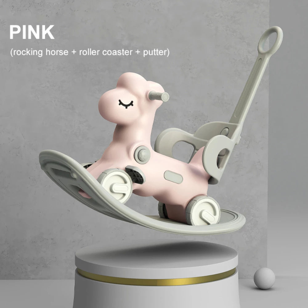 Kids Rocking Horse 3 in 1 - Toddler Baby Horses Ride On Pink available at KiwiBargain in New Zealand. Buy it today from kiwibargain.co.nz